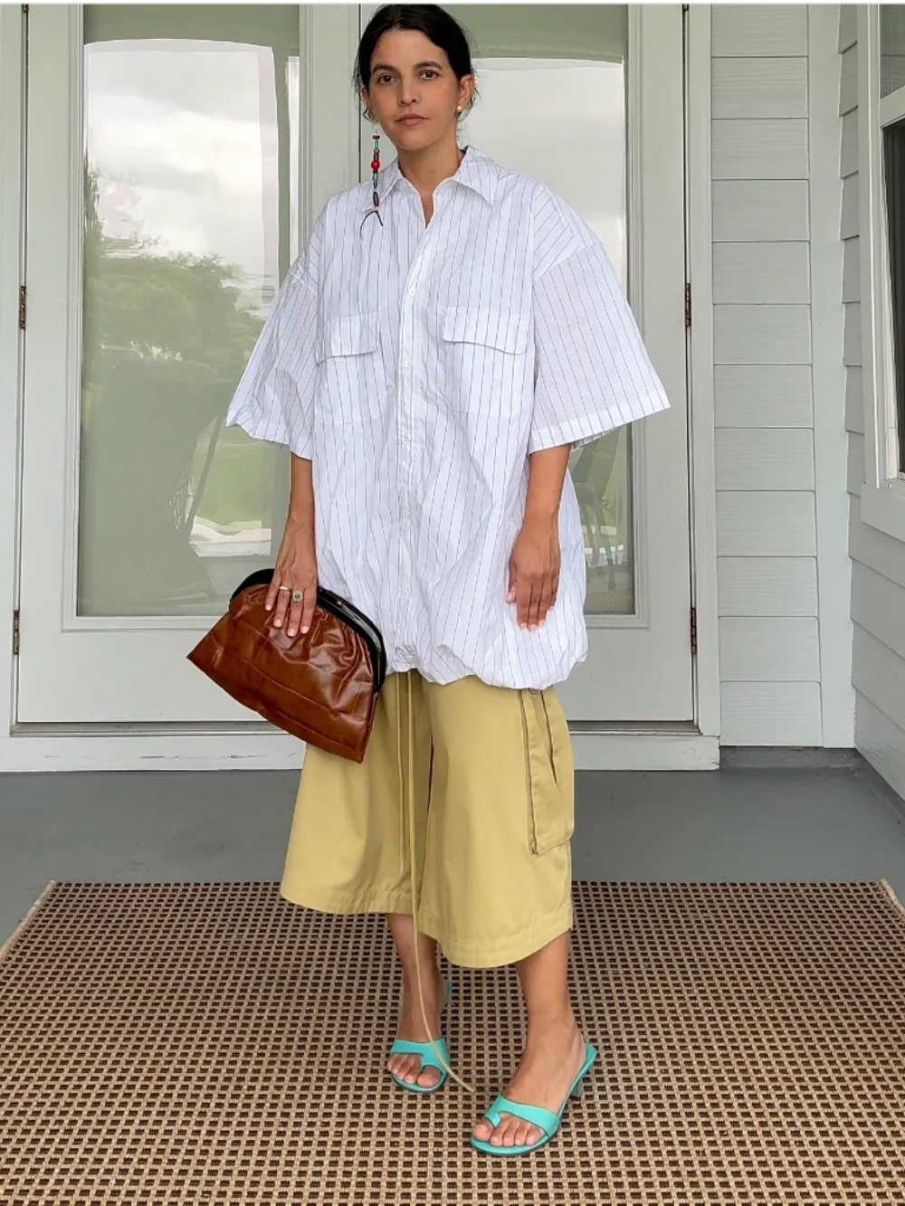 KBB by KAHLANA Women's Short  Bubble Shirt Dress' row/Celine style L oversized